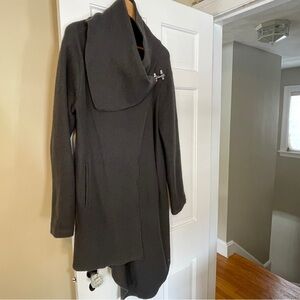 Garnet Hill Asymmetrical Boiled Wool Jacket Grey 8